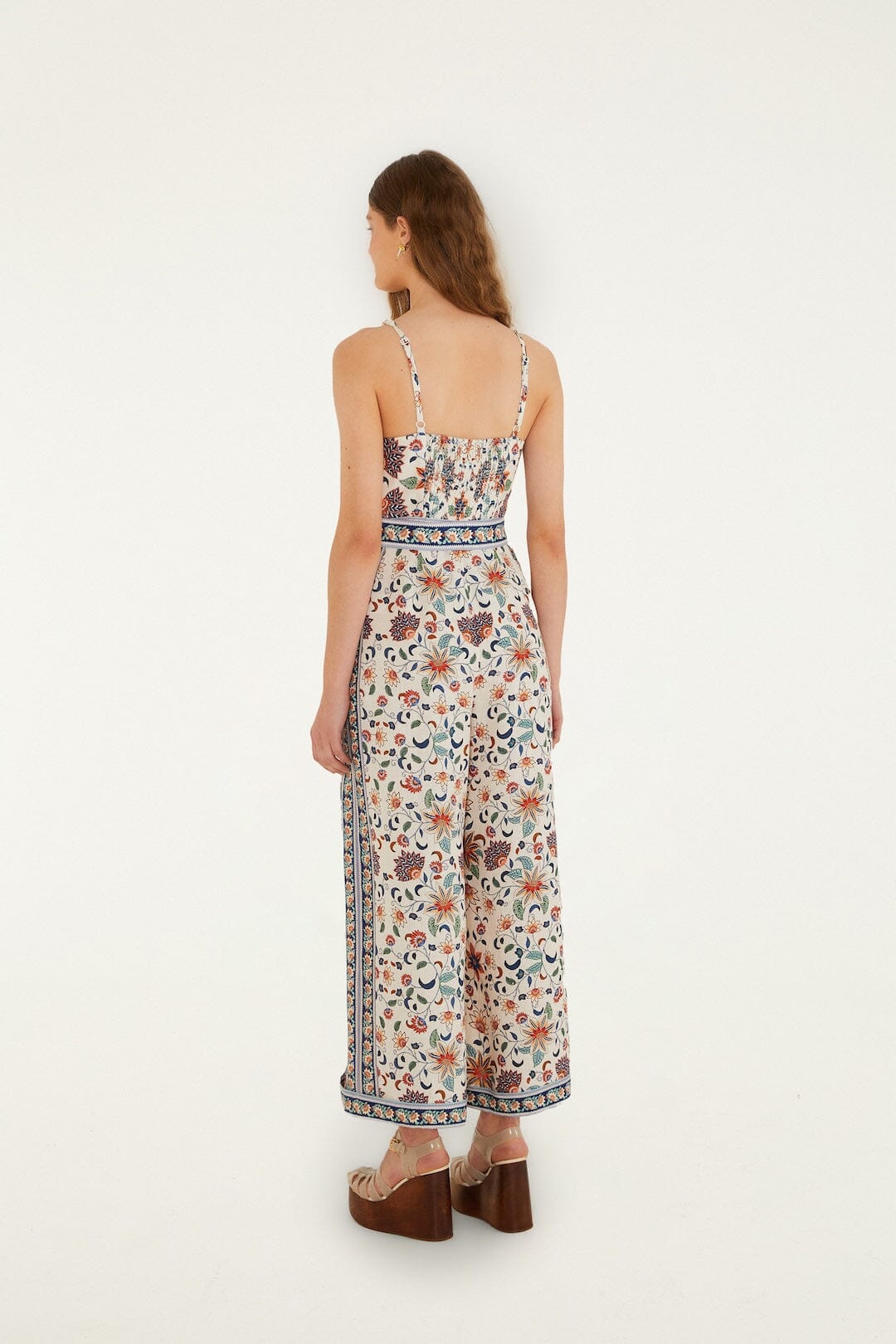 FARM Rio Shop Soft Pink Floral Delhi Tapestry Belted Jumpsuit