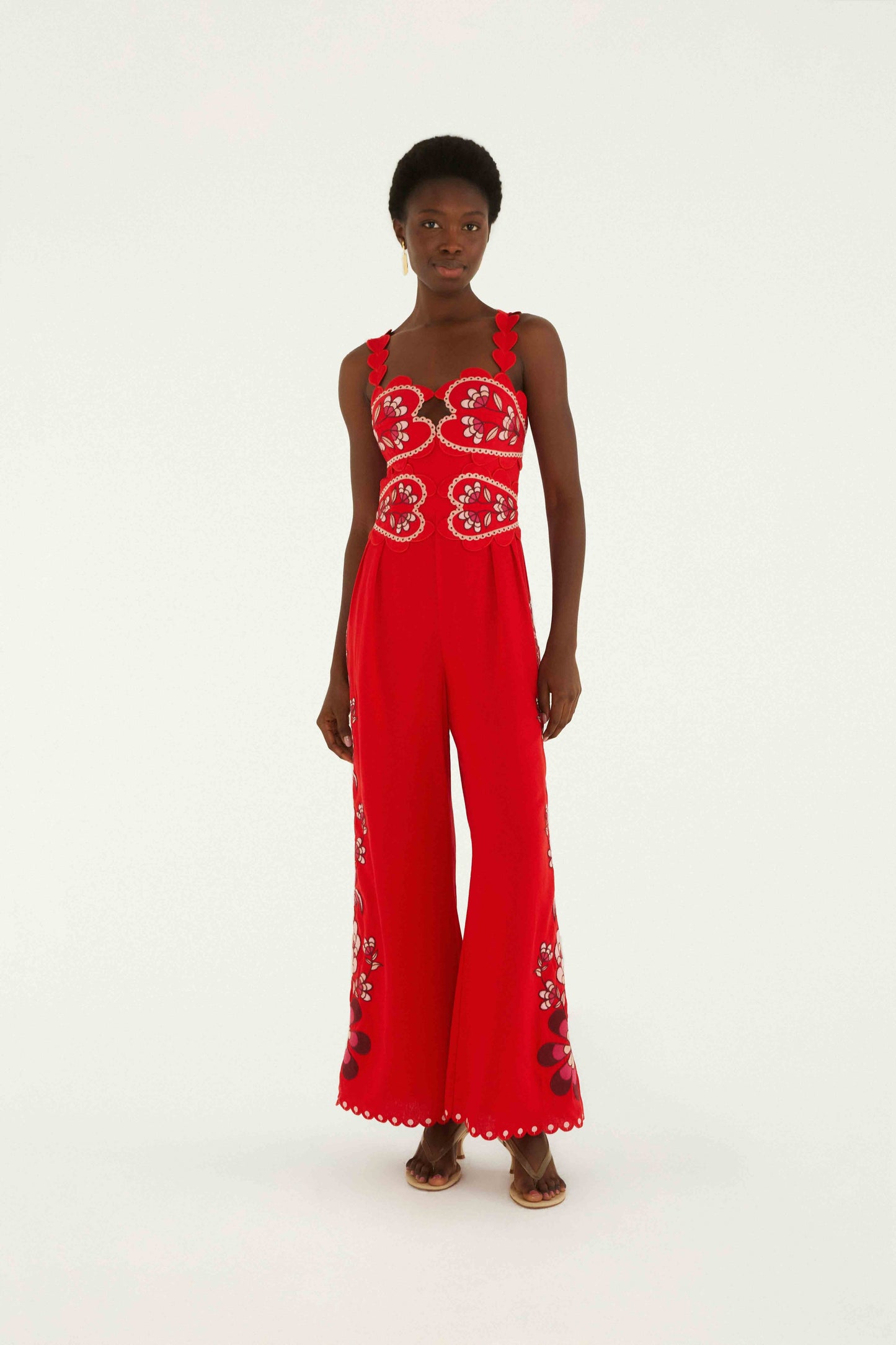 FARM Rio Shop Pink Lovely Pineapples Embroidered Lenzing Ecovero Euroflax Jumpsuit