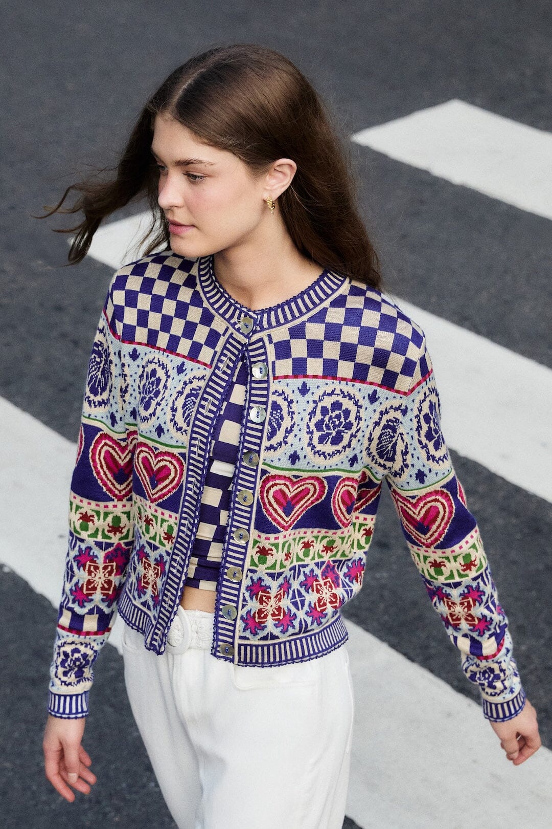 FARM Rio Shop Rainbow Kaleidoscope Ainika Knit Cardigan