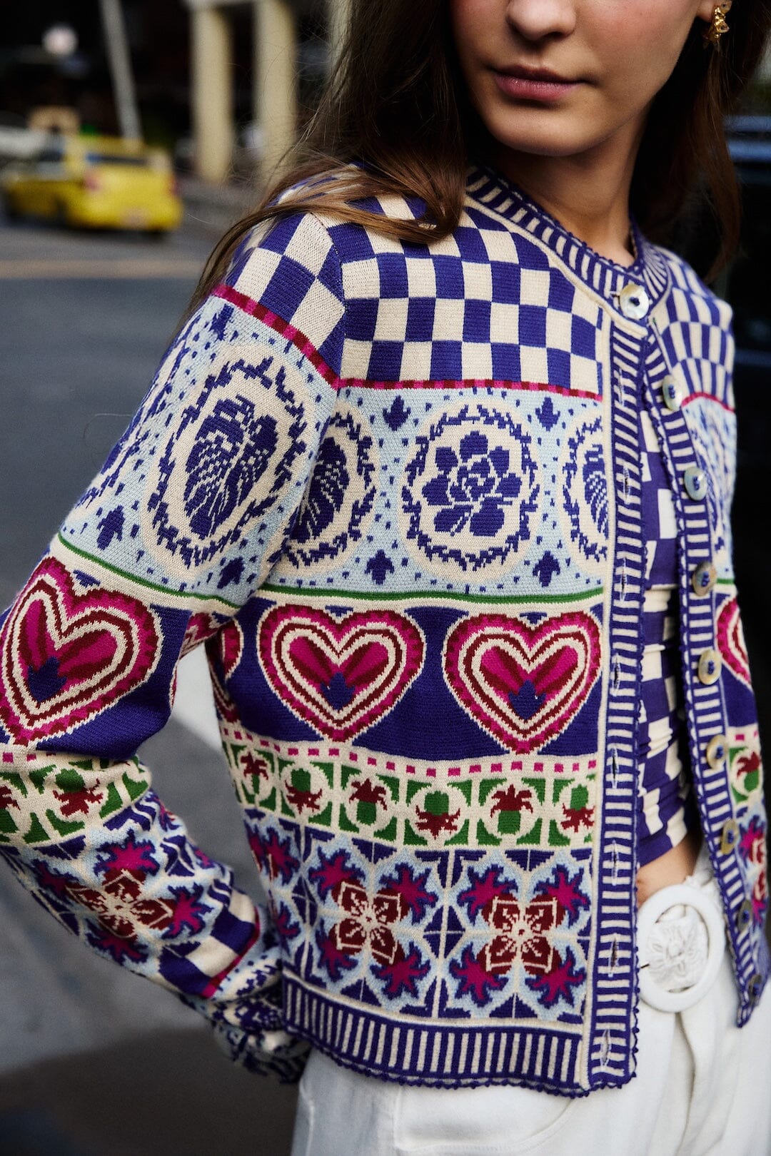 FARM Rio Shop Rainbow Kaleidoscope Ainika Knit Cardigan