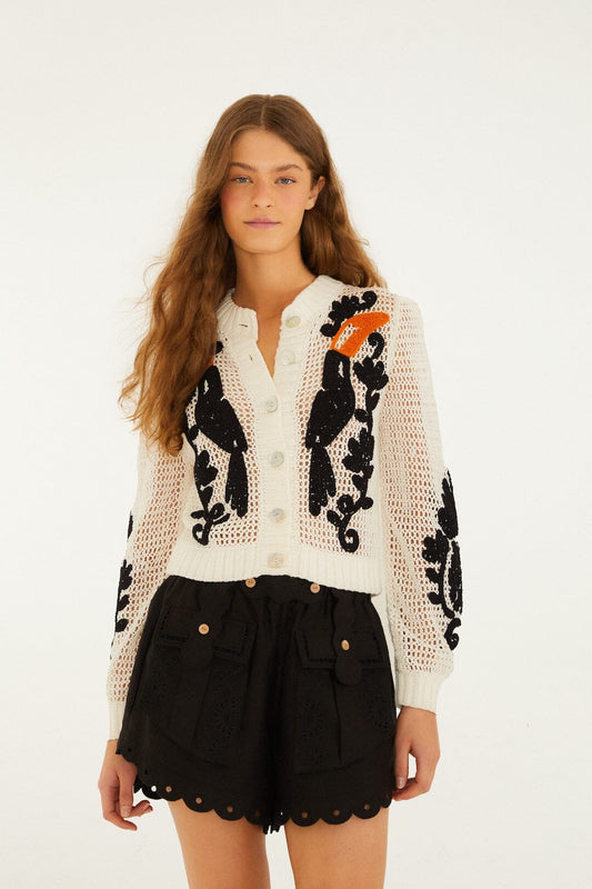 FARM Rio Shop Toucan Crochet Cardigan