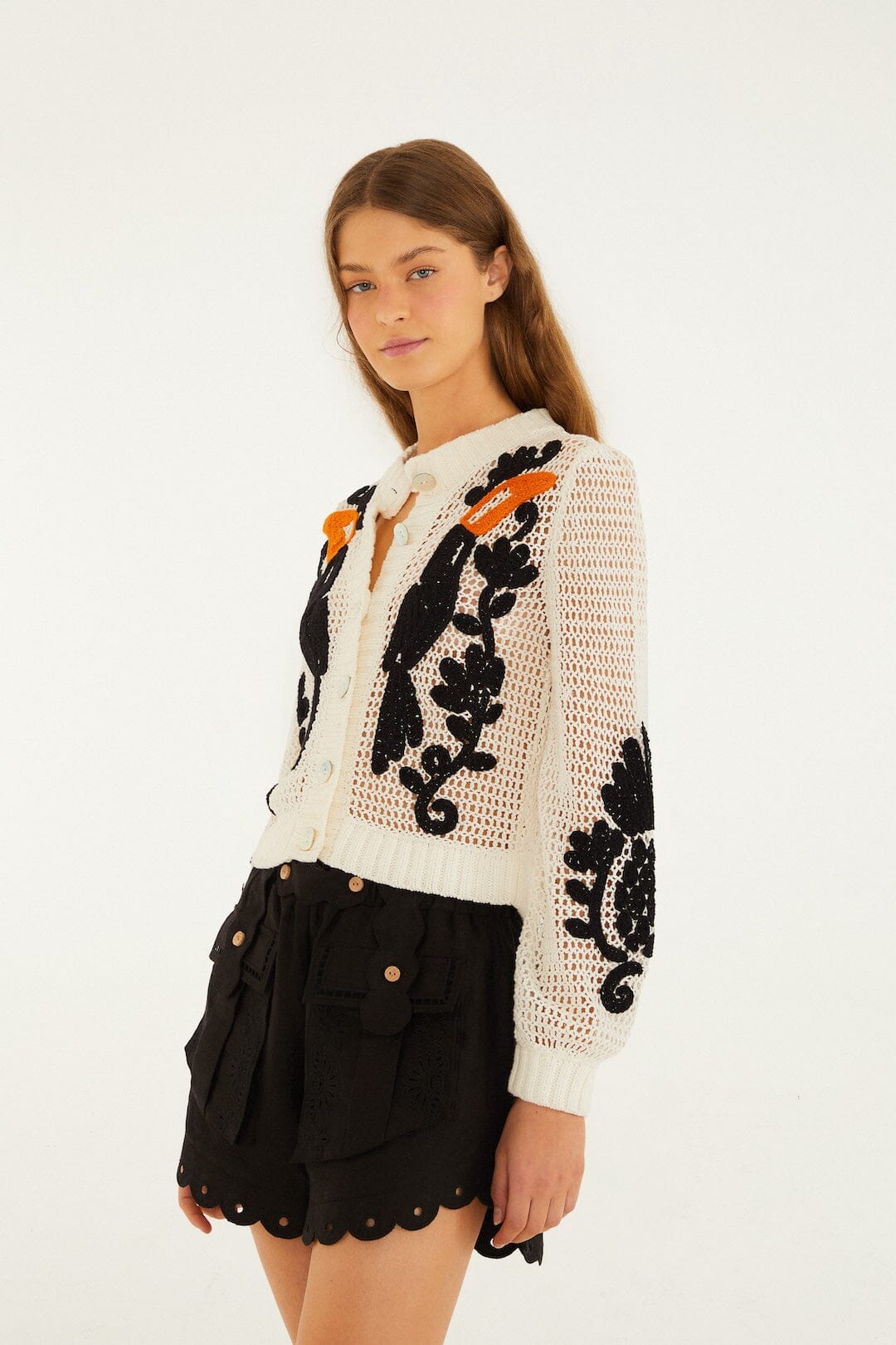 FARM Rio Shop Toucan Crochet Cardigan