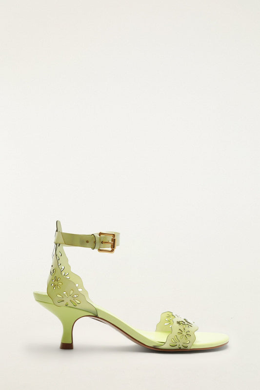 FARM Rio Shop Green Lace Jelly Kitten Heeled Sandal