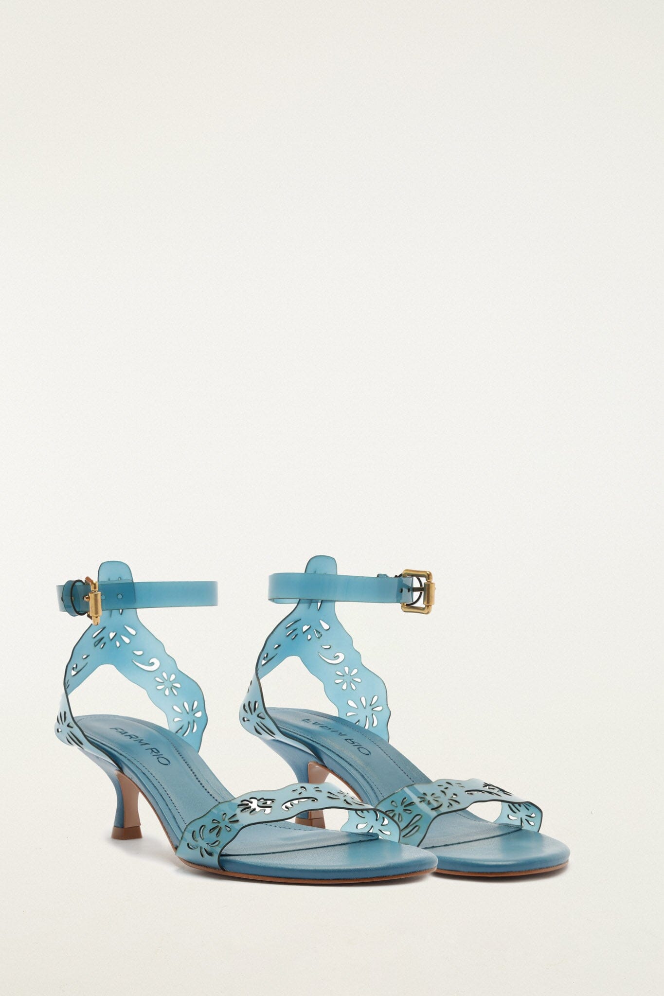 FARM Rio Shop Blue Lace Jelly Kitten Heeled Sandal
