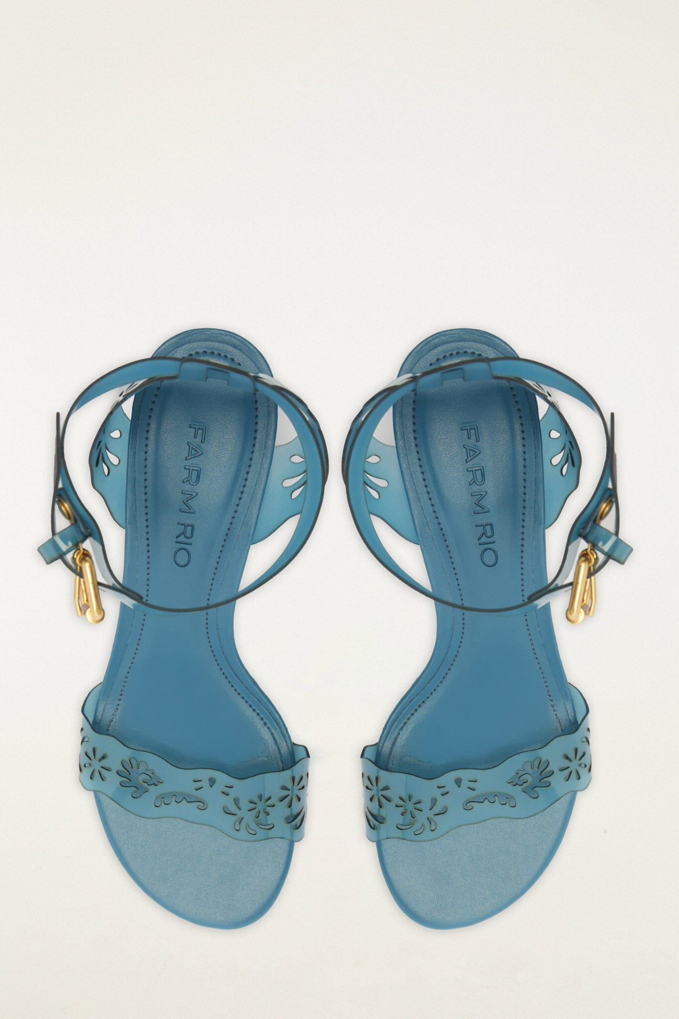 FARM Rio Shop Blue Lace Jelly Kitten Heeled Sandal