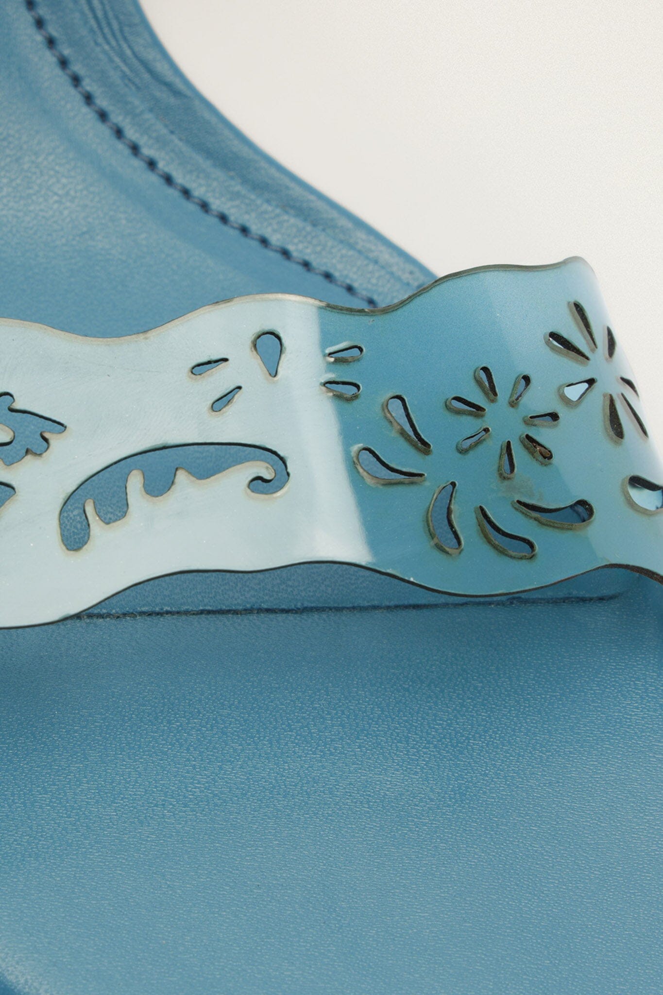 FARM Rio Shop Blue Lace Jelly Kitten Heeled Sandal