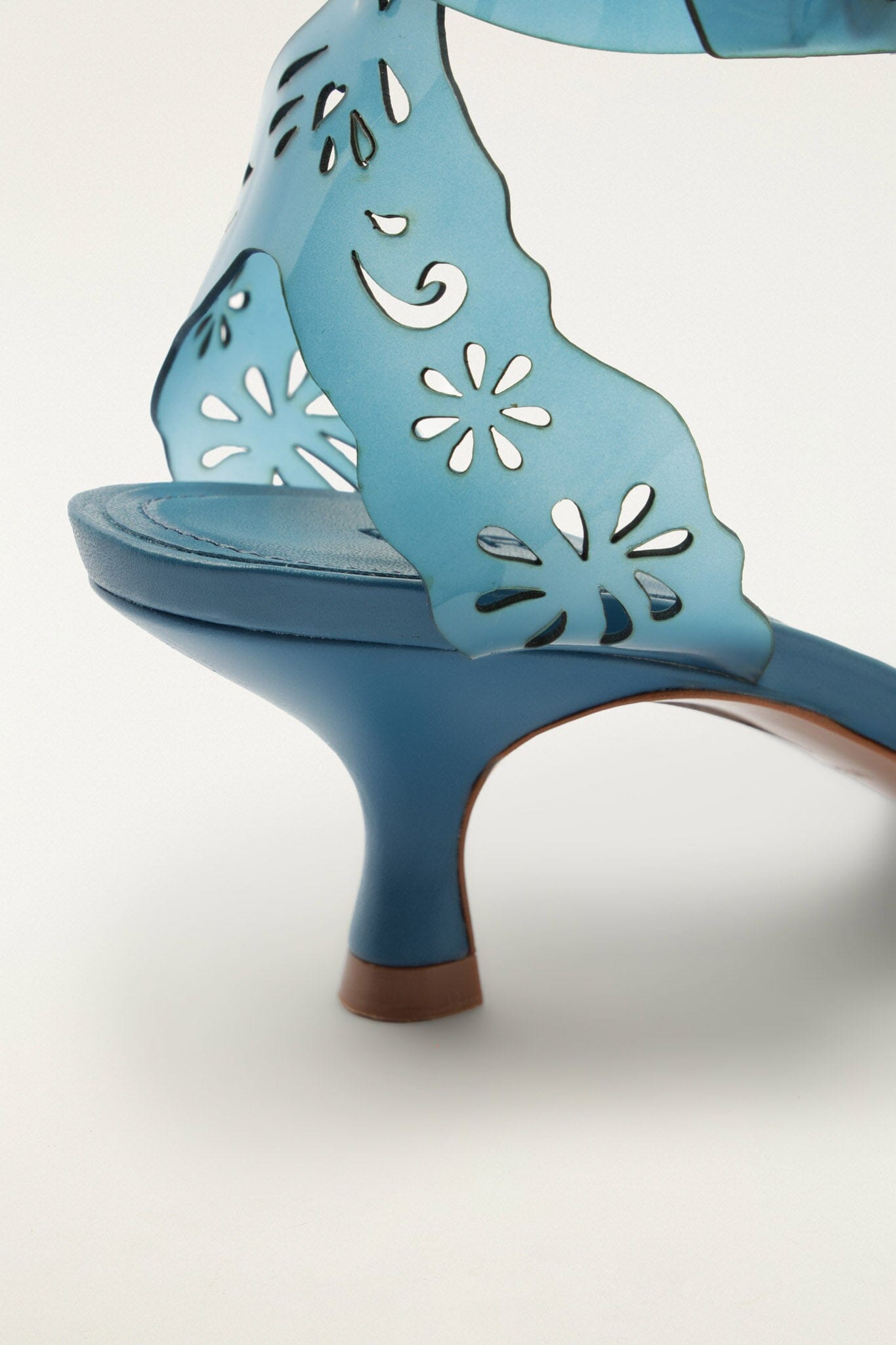 FARM Rio Shop Blue Lace Jelly Kitten Heeled Sandal