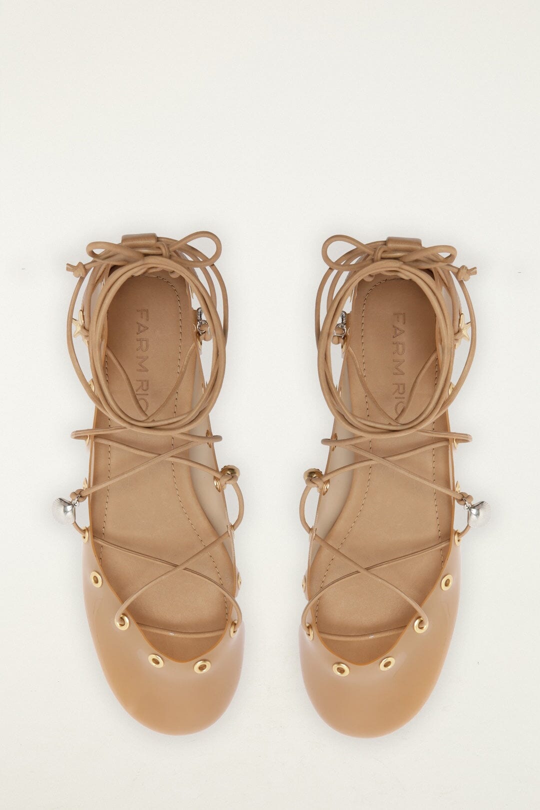 FARM Rio Shop Sand Sea Lace Up Jelly Ballerina
