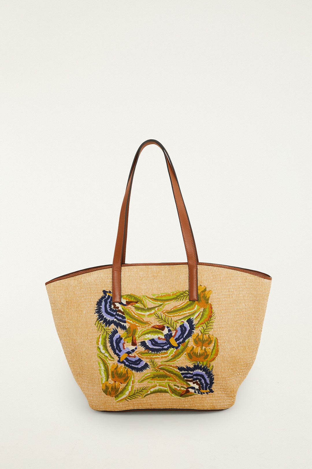 FARM Rio Shop Raffia Basket Tote Bag Large