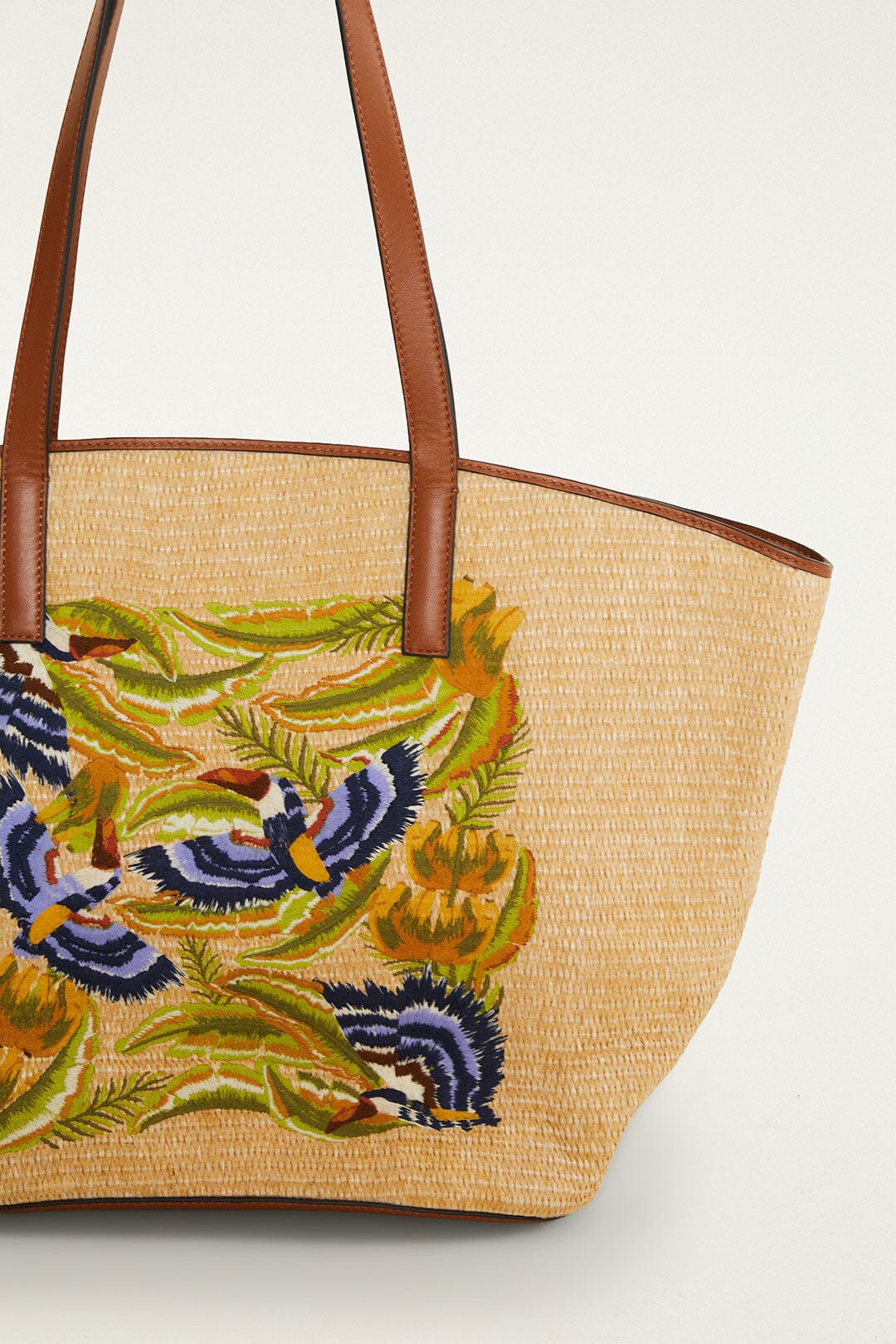 FARM Rio Shop Raffia Basket Tote Bag Large