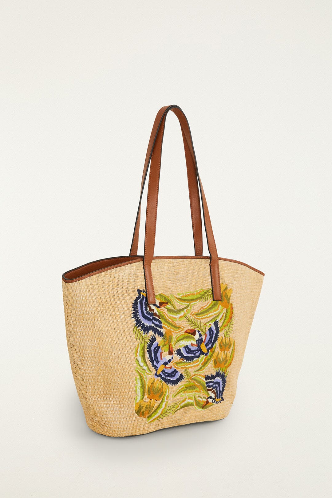 FARM Rio Shop Raffia Basket Tote Bag Large