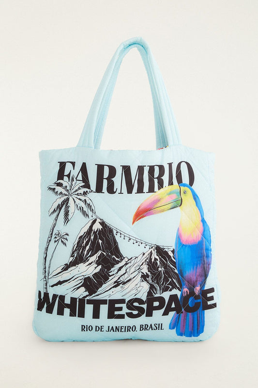 FARM Rio Shop Blue Toucan Puffer Bag