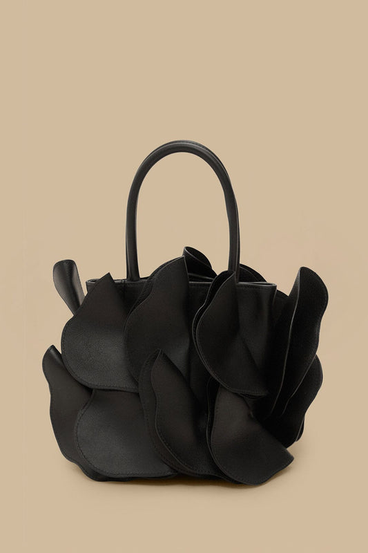 FARM Rio Shop Black Leather Flower Bag