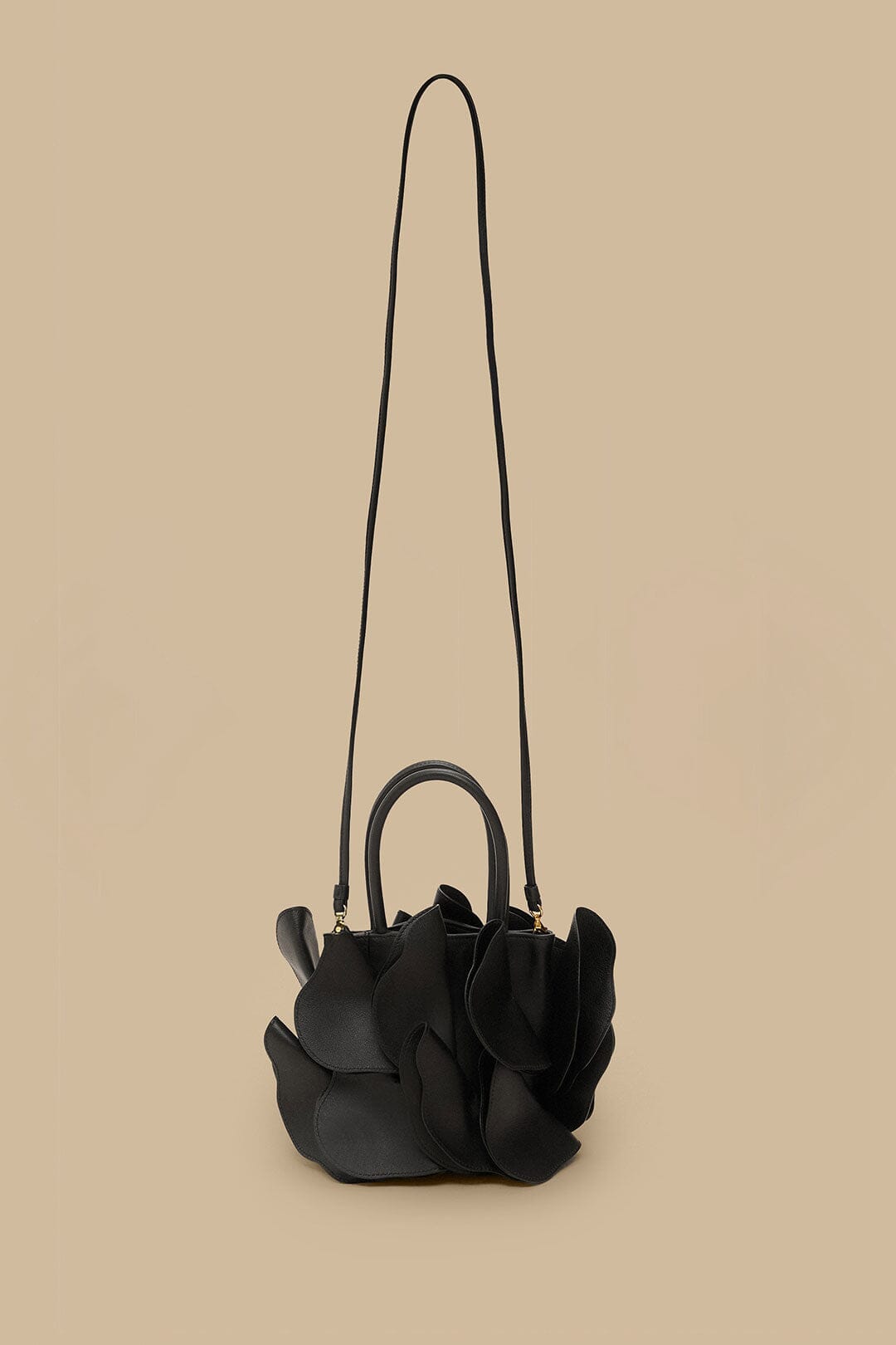 FARM Rio Shop Black Leather Flower Bag