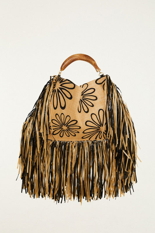 FARM Rio Shop Fringed Raffia Mini Bag