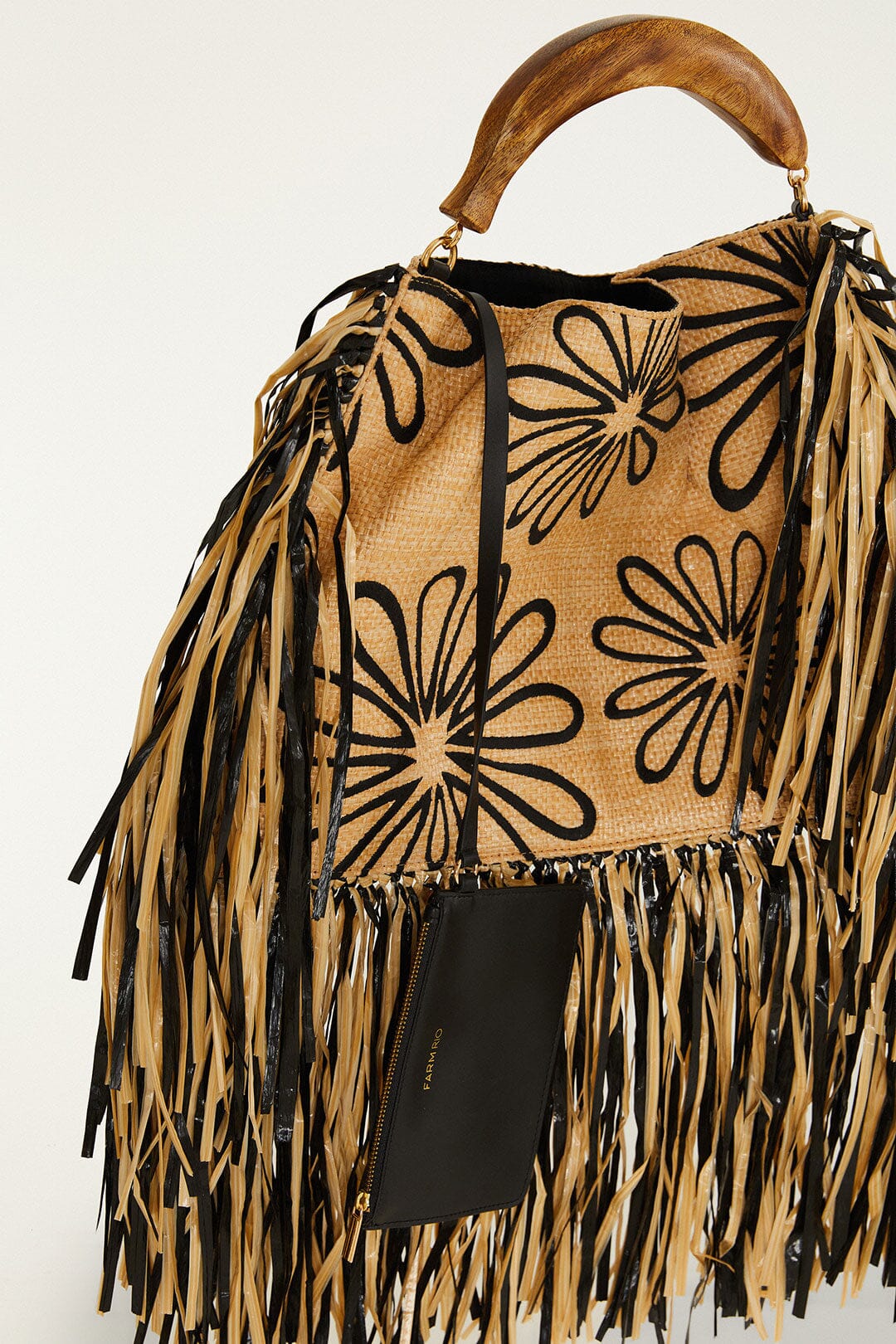 FARM Rio Shop Fringed Raffia Mini Bag