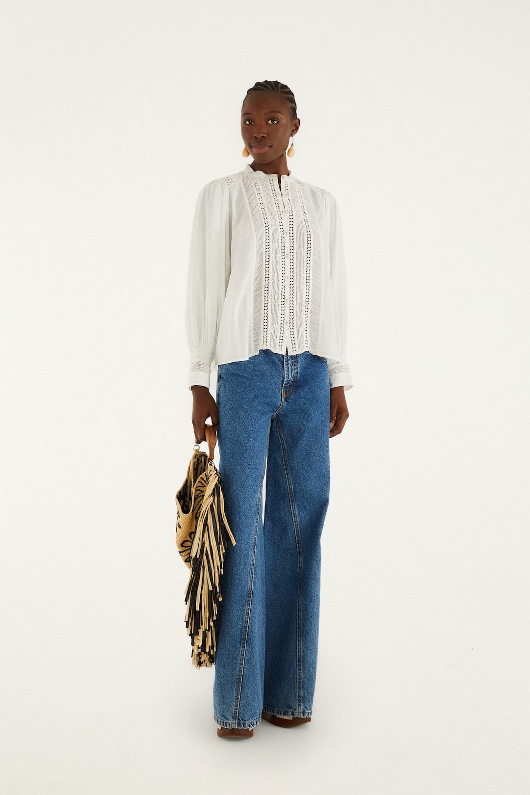 FARM Rio Shop Fringed Raffia Mini Bag