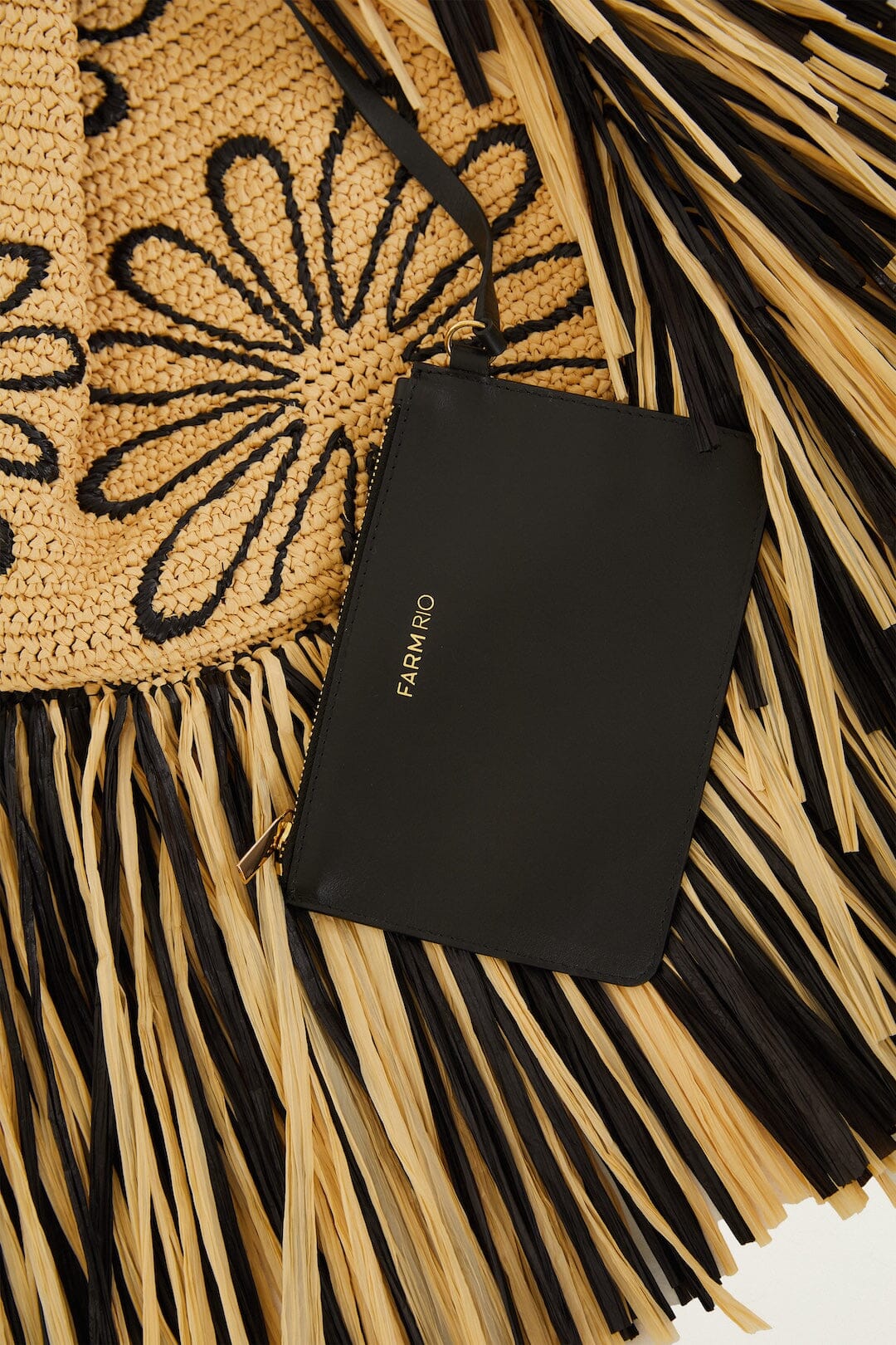 FARM Rio Shop Fringed Raffia Mini Bag