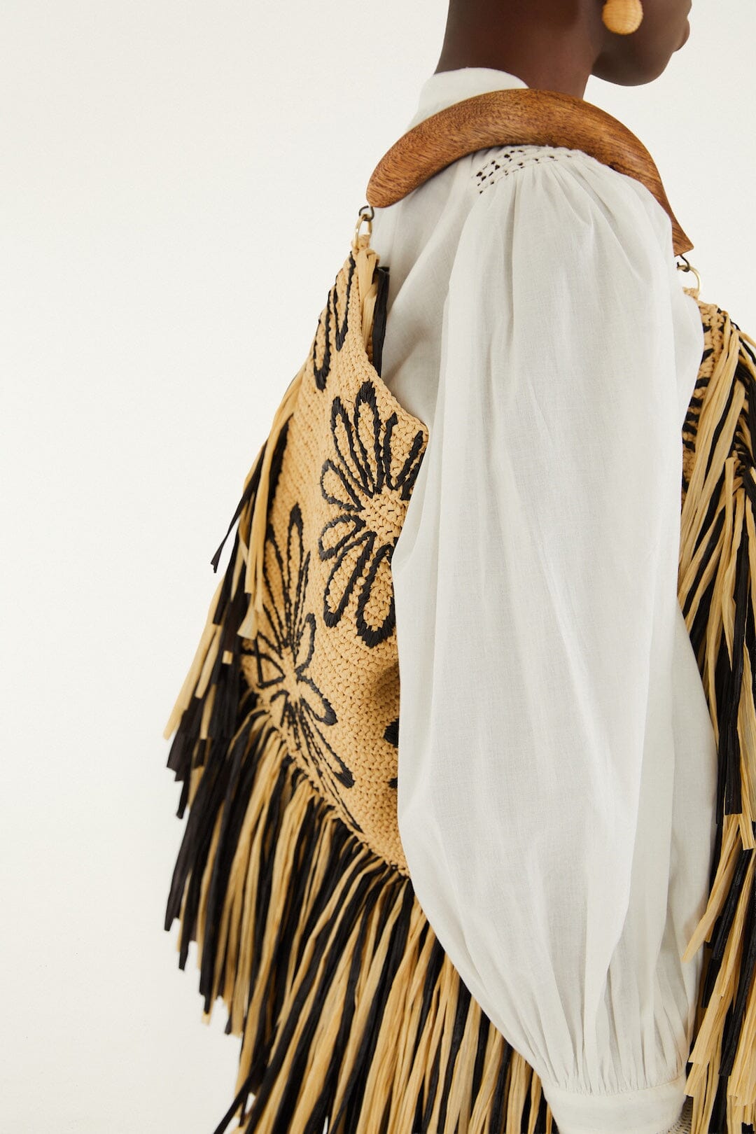 FARM Rio Shop Fringed Raffia Mini Bag