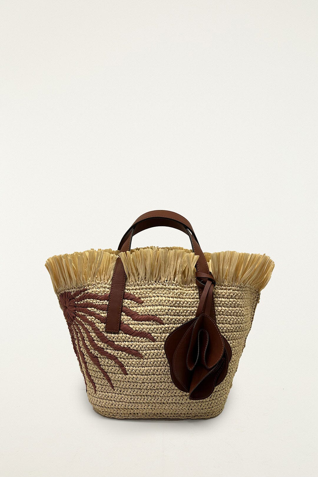 FARM Rio Shop Printed Raffia Mini Basket Bag