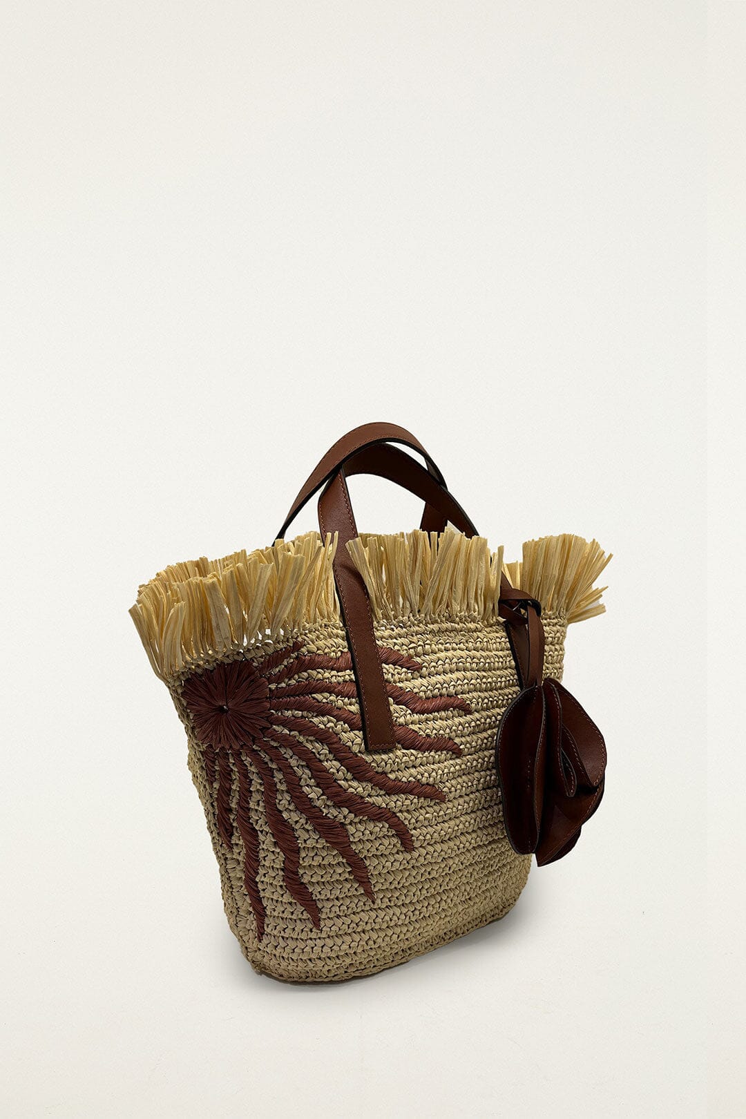 FARM Rio Shop Printed Raffia Mini Basket Bag