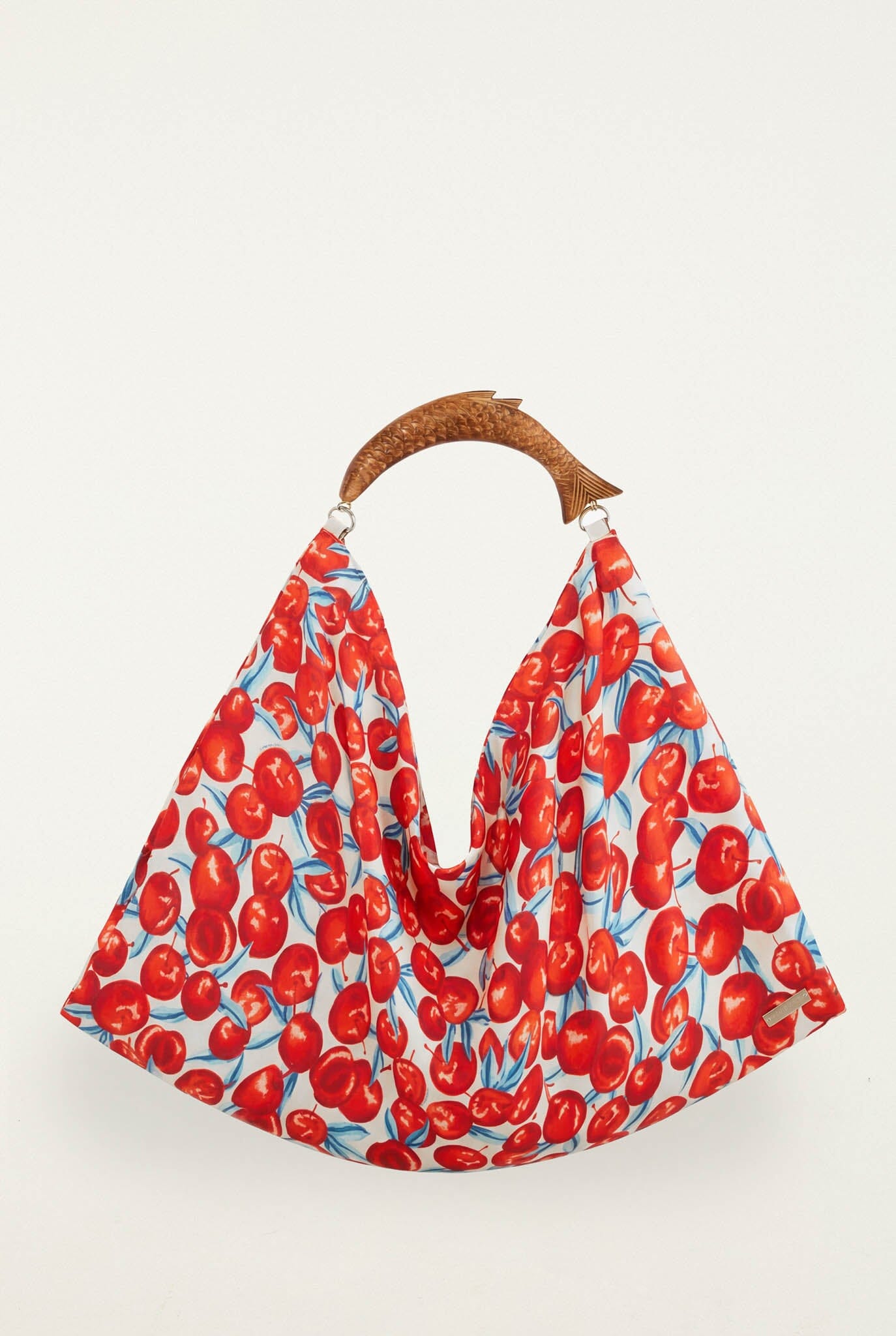 FARM Rio Shop Red Cherry Satin Medium Scarf Bag