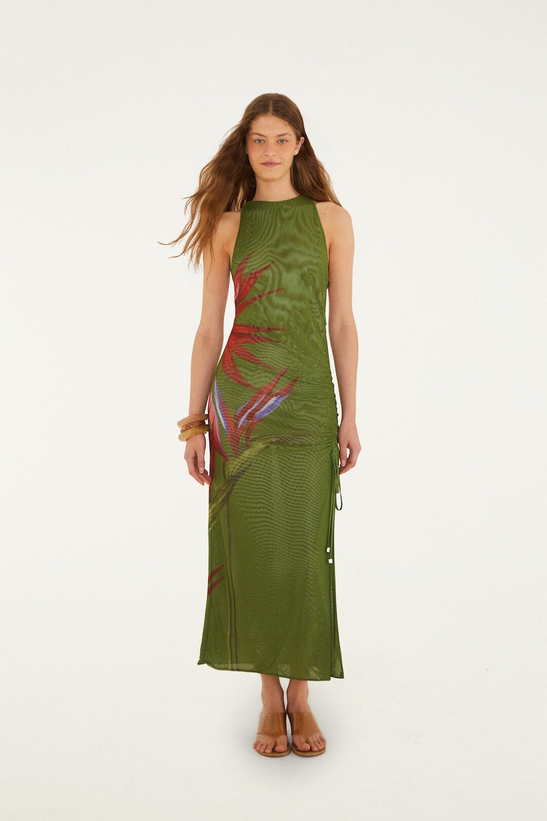 FARM Rio Shop Dark Green Strelitzia Maxi Dress