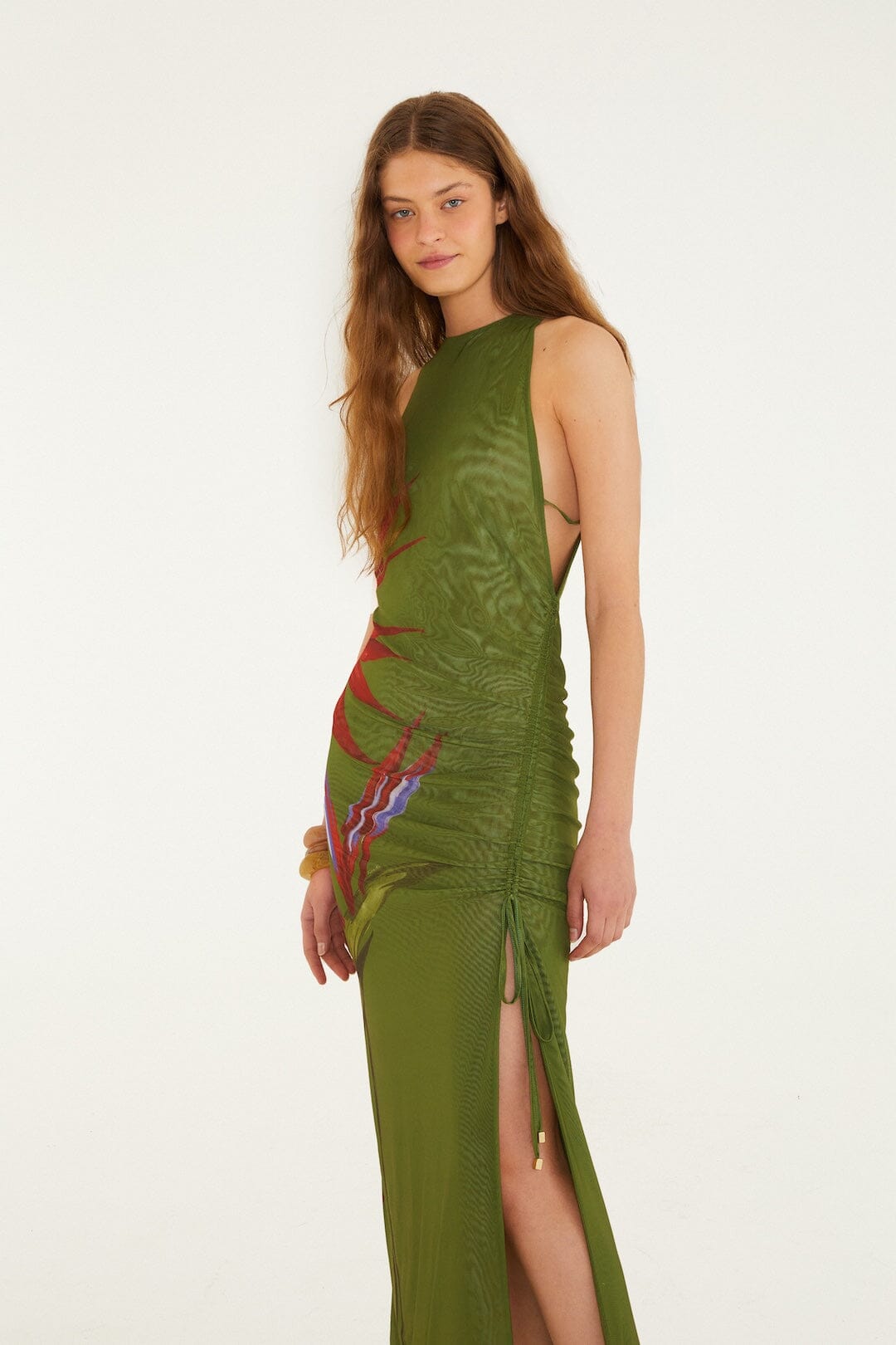 FARM Rio Shop Dark Green Strelitzia Maxi Dress