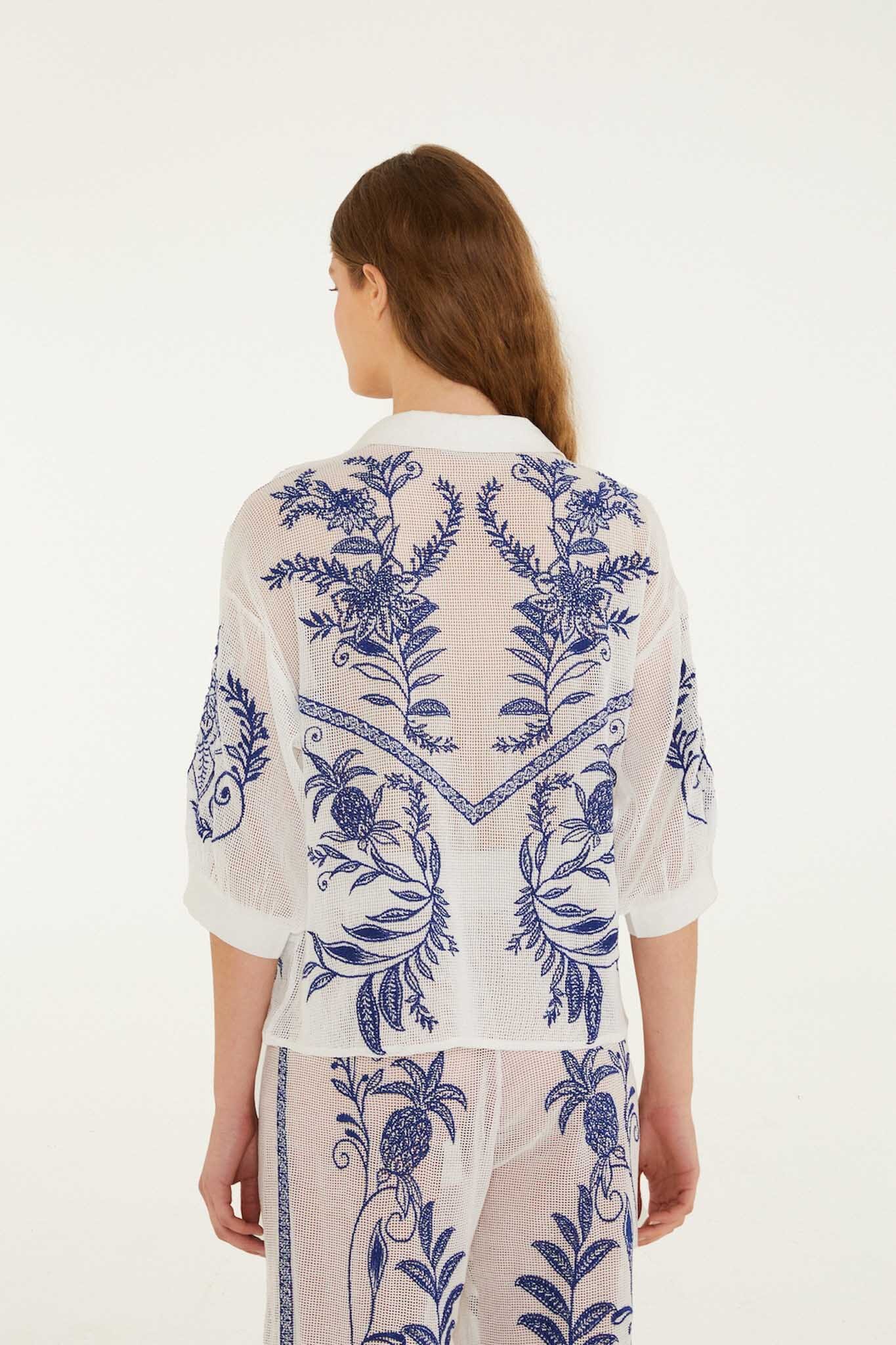 FARM Rio Shop Off-White Nina Embroidery Blouse