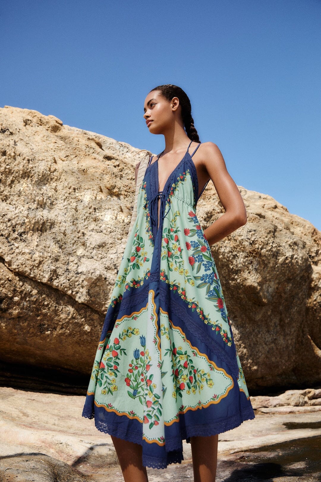 FARM Rio Shop Faded Green Fruit Beauty Maxi Dress