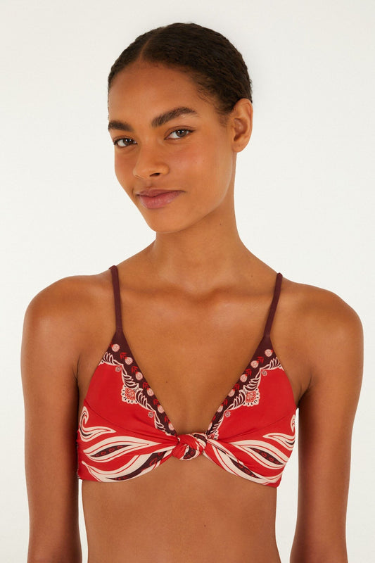 FARM Rio Shop Red Ainika Garden Bandeau Bikini Top