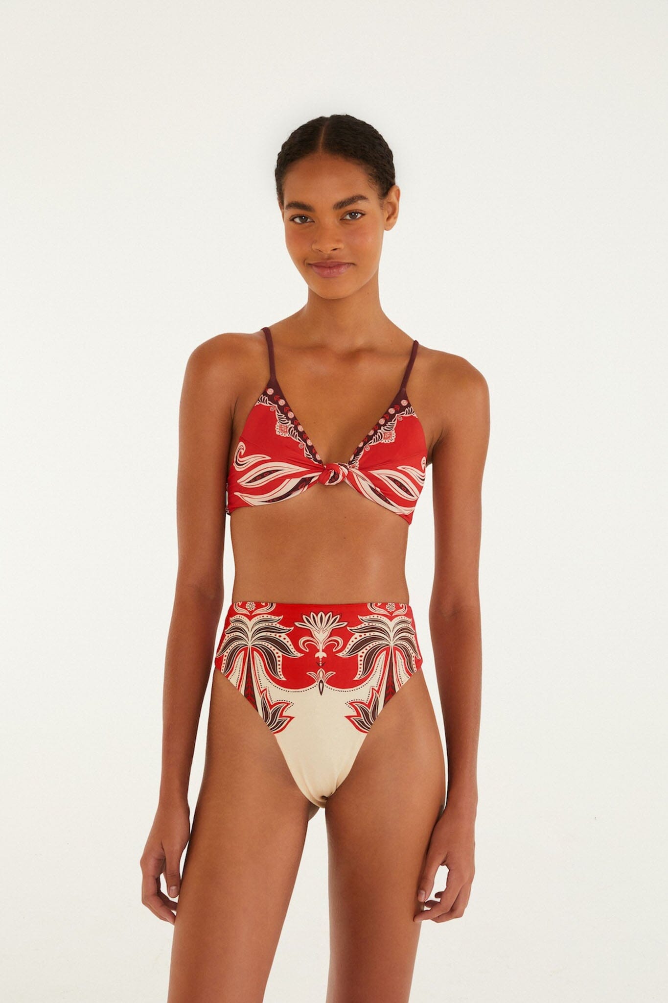 FARM Rio Shop Red Ainika Garden Bandeau Bikini Top