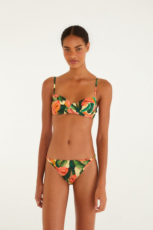 FARM Rio Shop Golden Yellow Anthurium Basic Bikini Bottom