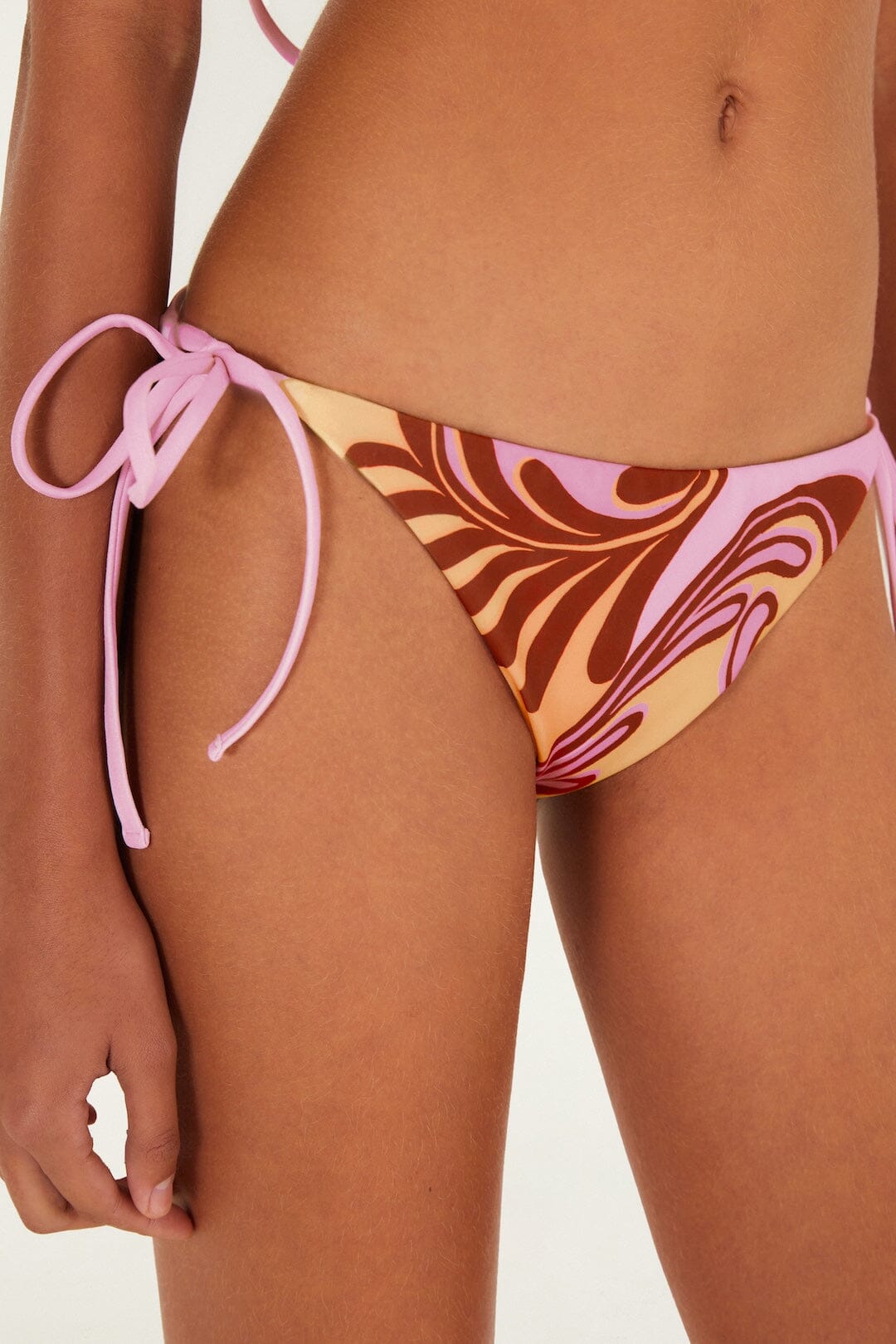 FARM Rio Shop Soft Yellow Arabesc Tie Side Bikini Bottom