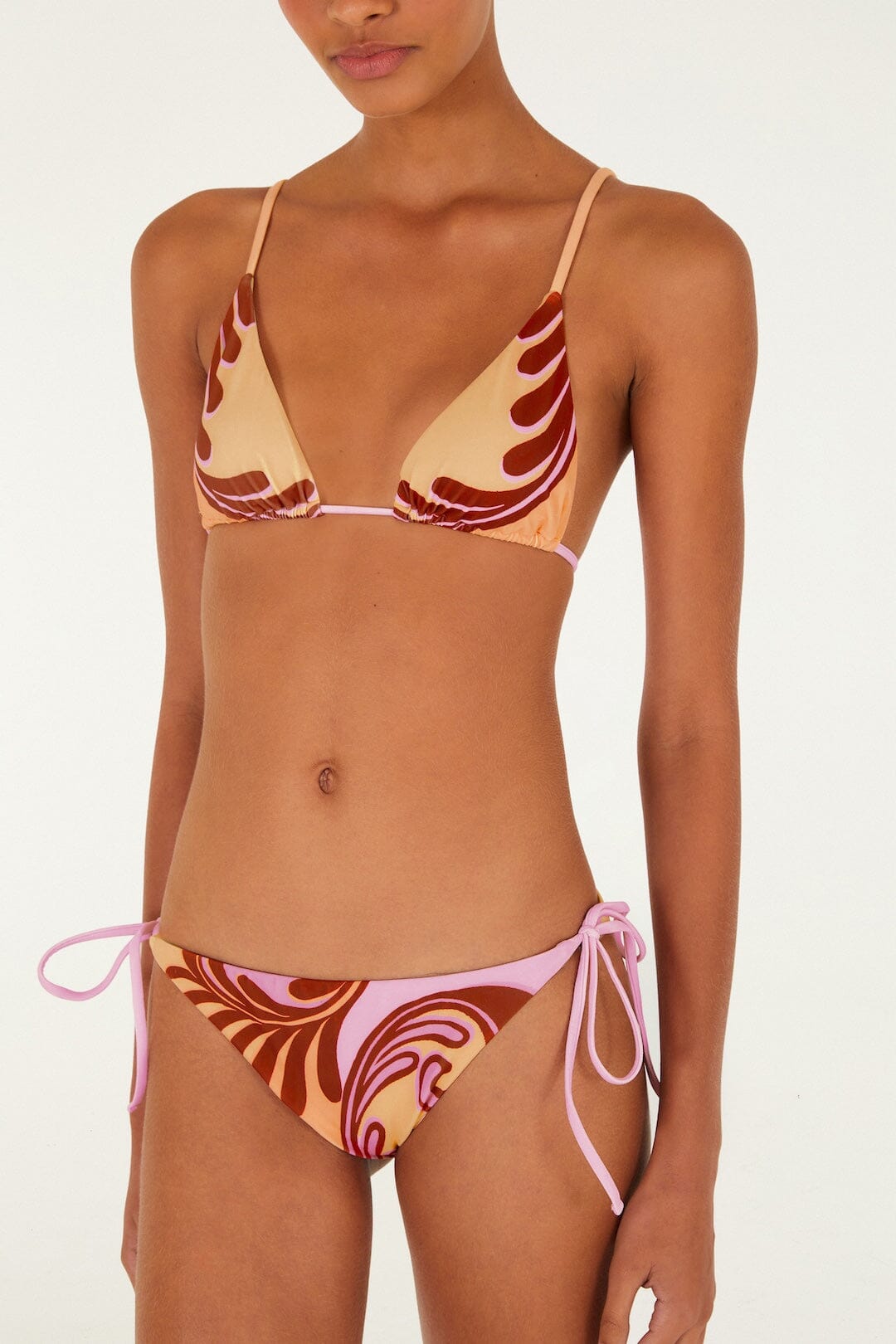 FARM Rio Shop Soft Yellow Arabesc Tie Side Bikini Bottom