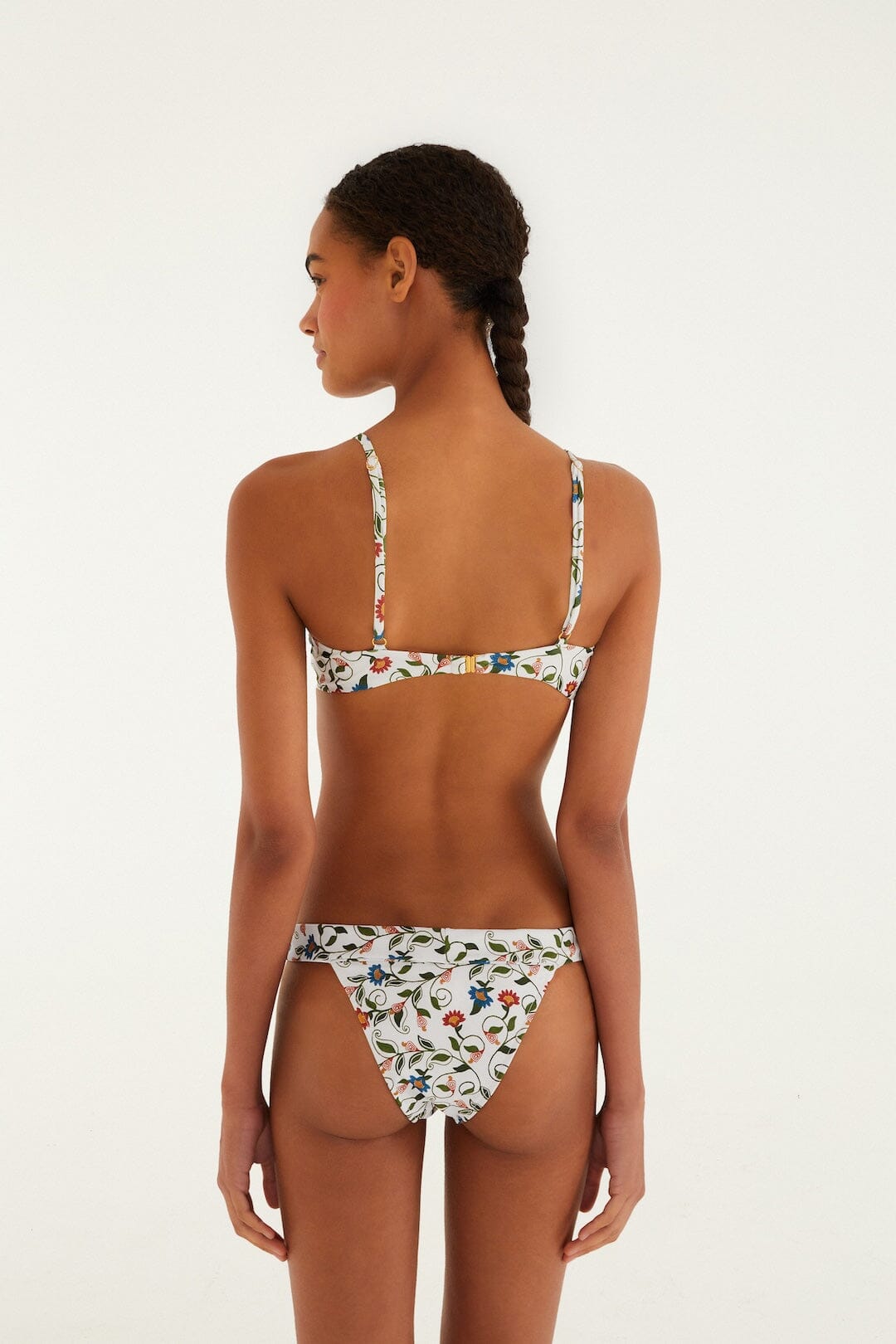 FARM Rio Shop Off-White Stitched Garden Underwire Bikini Top