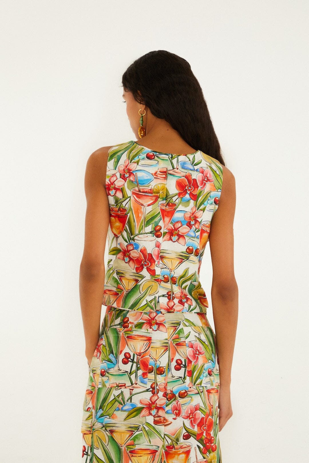 FARM Rio Shop Off-White Sand Cocktail Sleeveless Euroflax Premium Linen Vest