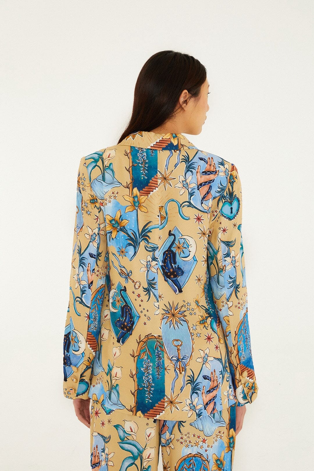 FARM Rio Shop Sand Mystical Notched Lapel Lenzing Ecovero Viscose Blazer