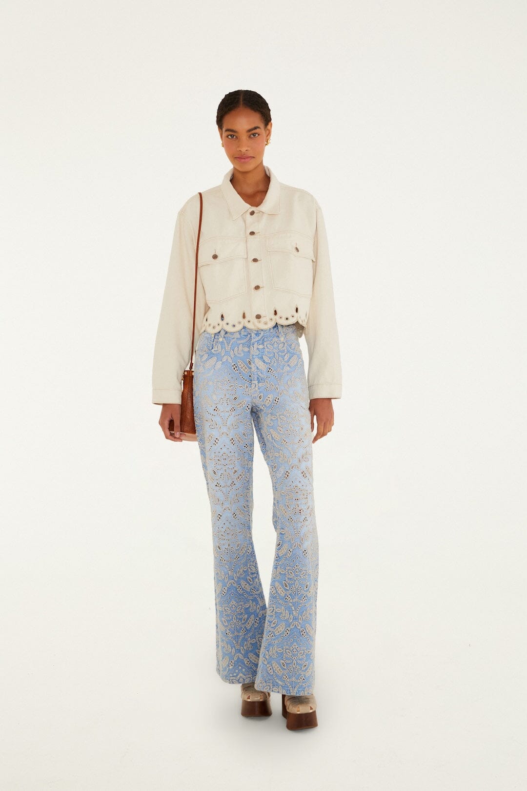 FARM Rio Shop Beige Denim Canva Richelieu Jacket