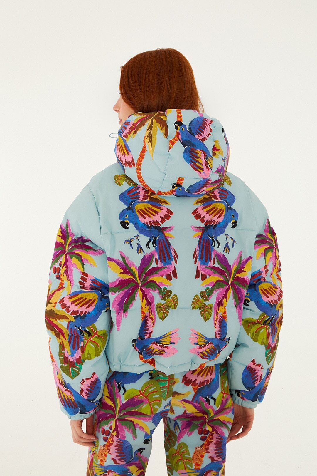 FARM Rio Shop Blue Macaw Puffer Jacket