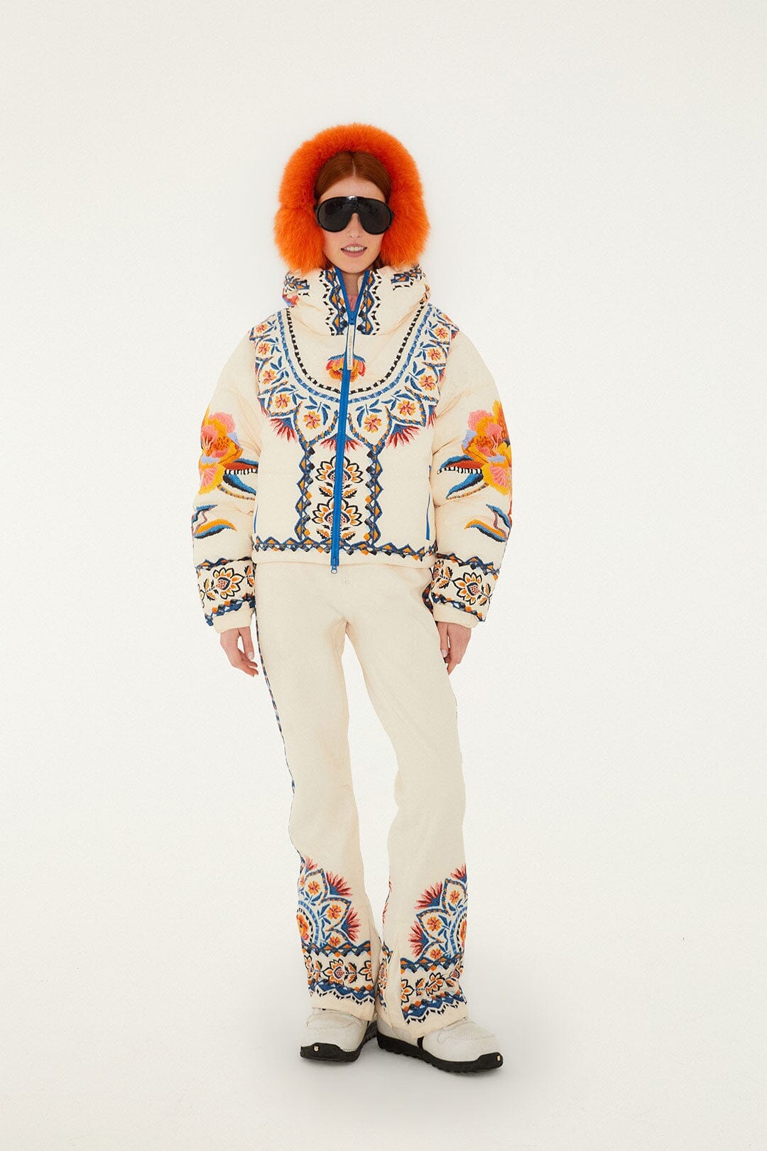 FARM Rio Shop Off-White Lucy Floral Puffer