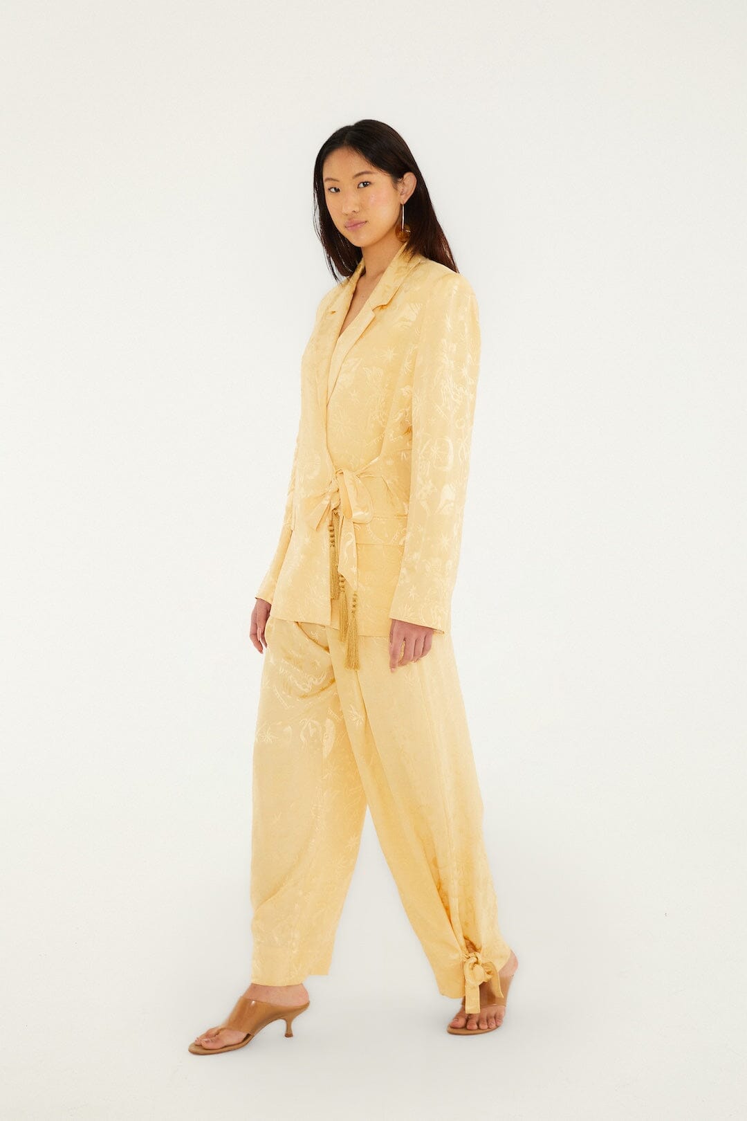 FARM Rio Shop Beige Hem Ties Pockets Pants