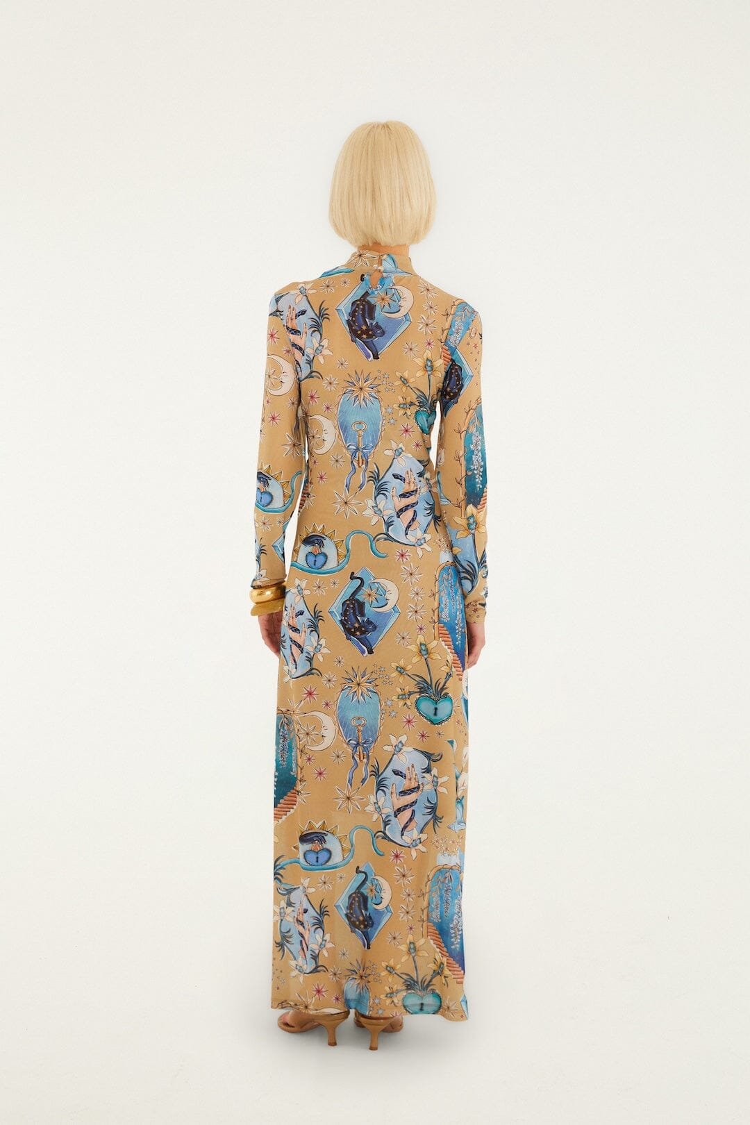 FARM Rio Shop Sand Mystical Long Sleeve Maxi Dress