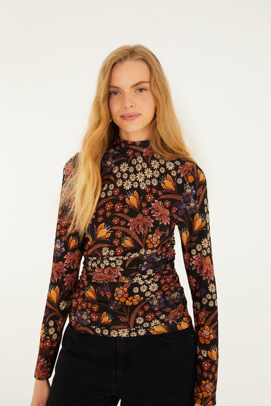 FARM Rio Sale Black Lili Jersey Blouse