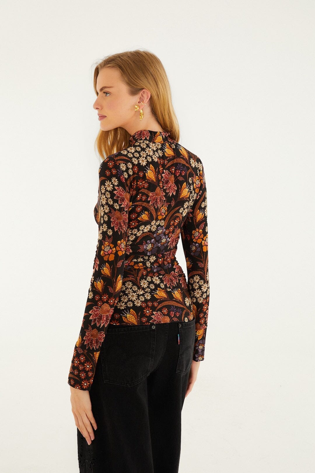 FARM Rio Sale Black Lili Jersey Blouse