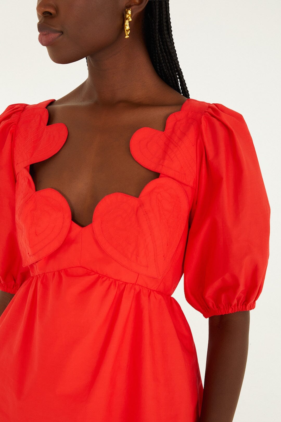 FARM Rio Sale Red Heart Short Sleeve Organic Cotton Blouse