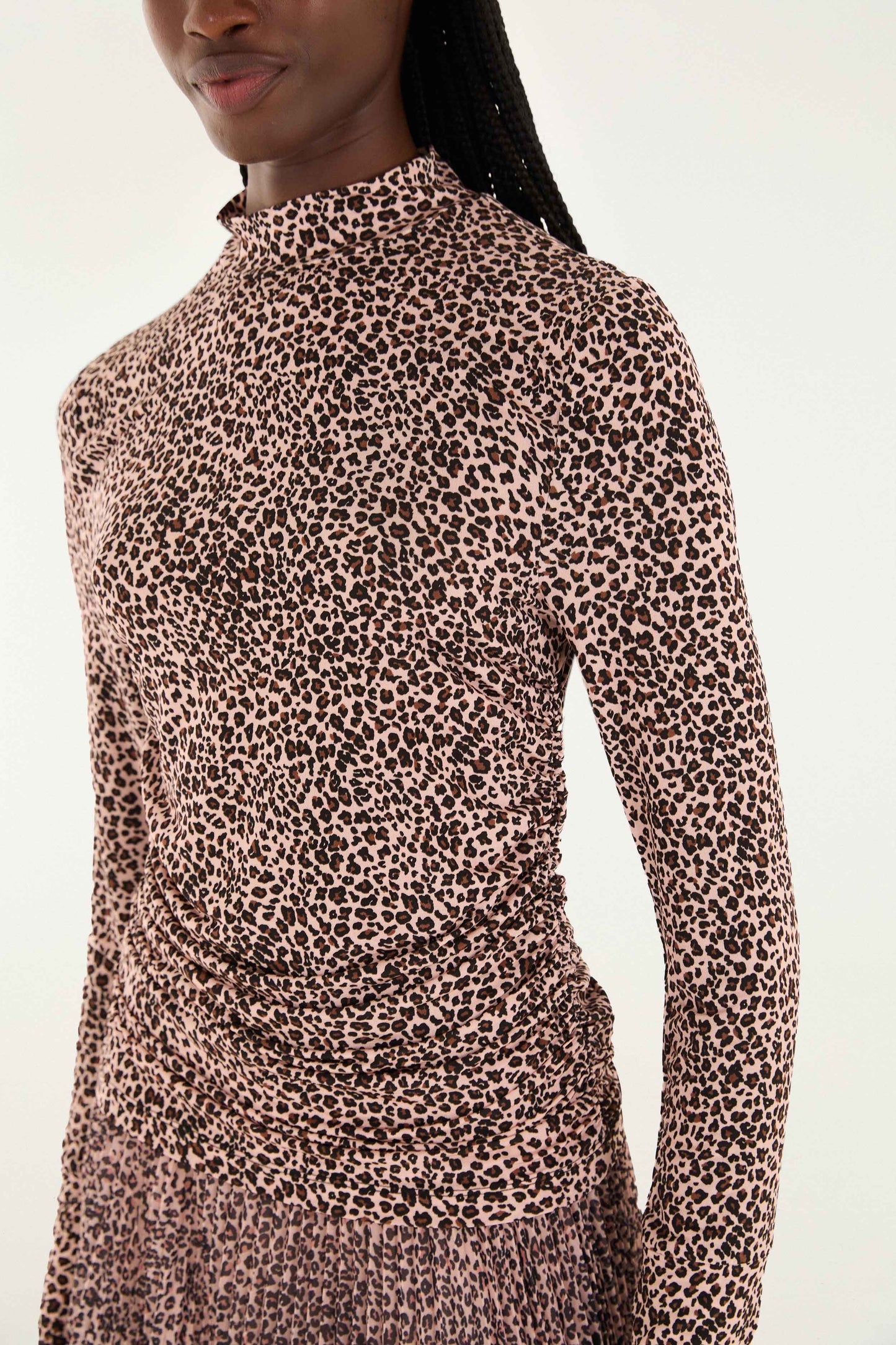 FARM Rio Sale Pink Baby Leopard Jersey Blouse