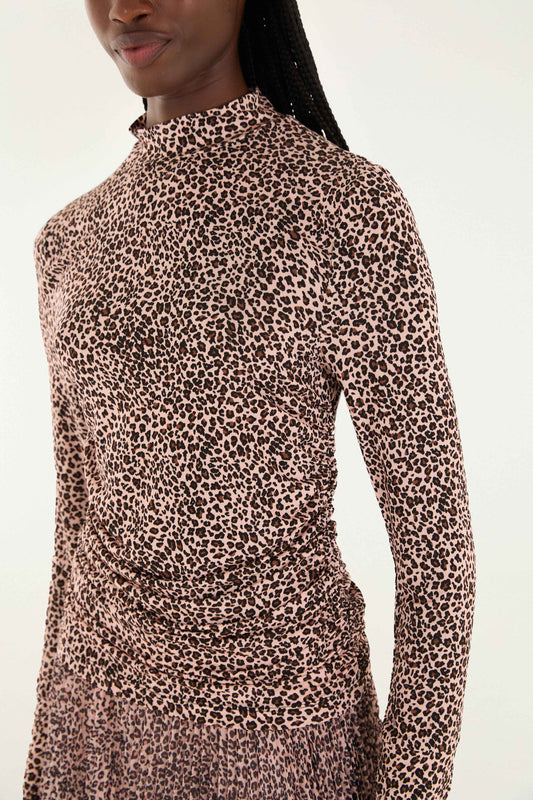 FARM Rio Sale Pink Baby Leopard Jersey Blouse