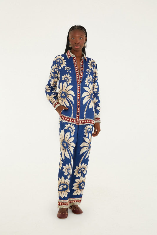 FARM Rio Sale by Type Blue Luna Lenzing Ecovero Viscose Pajama Pants