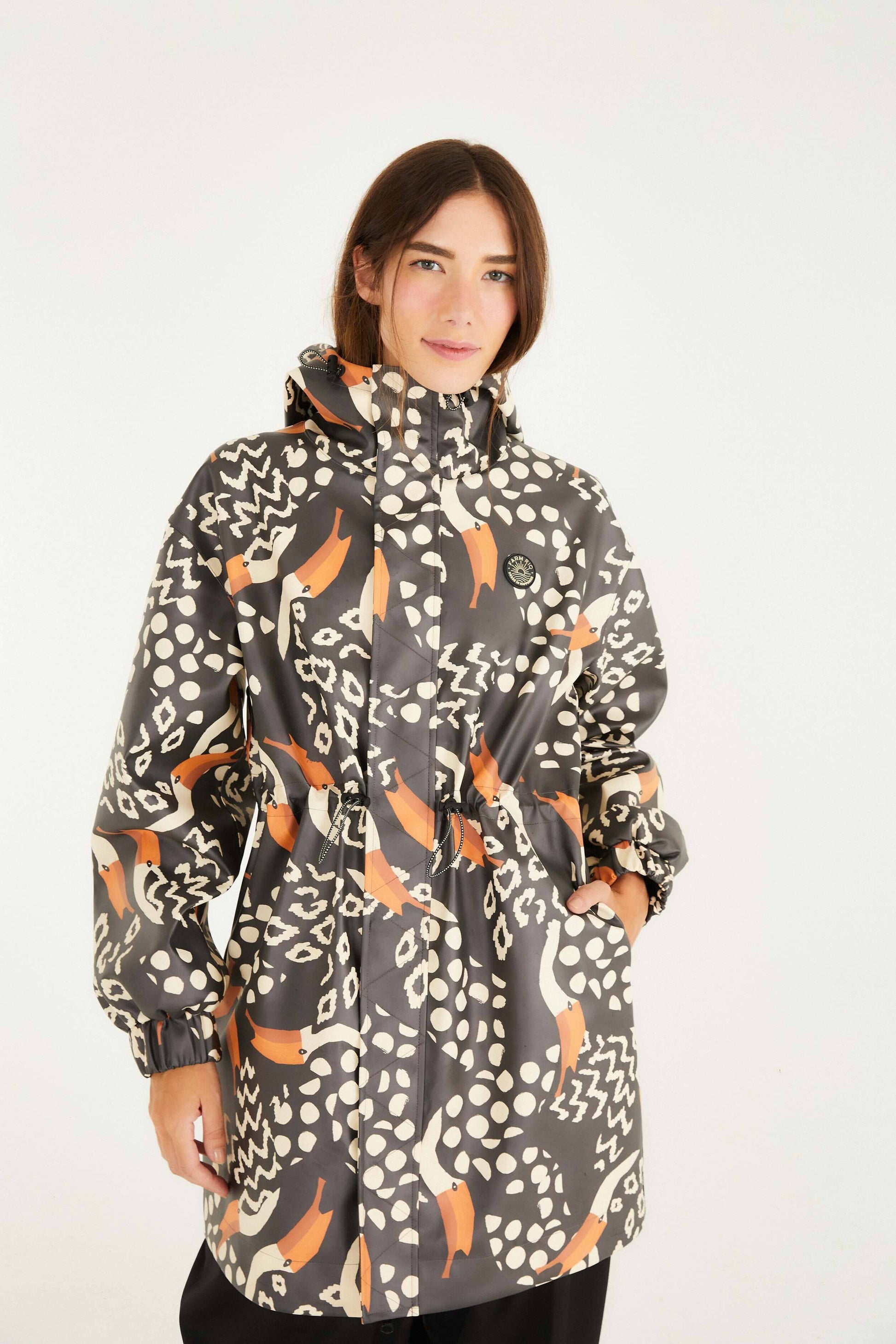 FARM Rio Sale by Type Black Tucanismo Raincoat